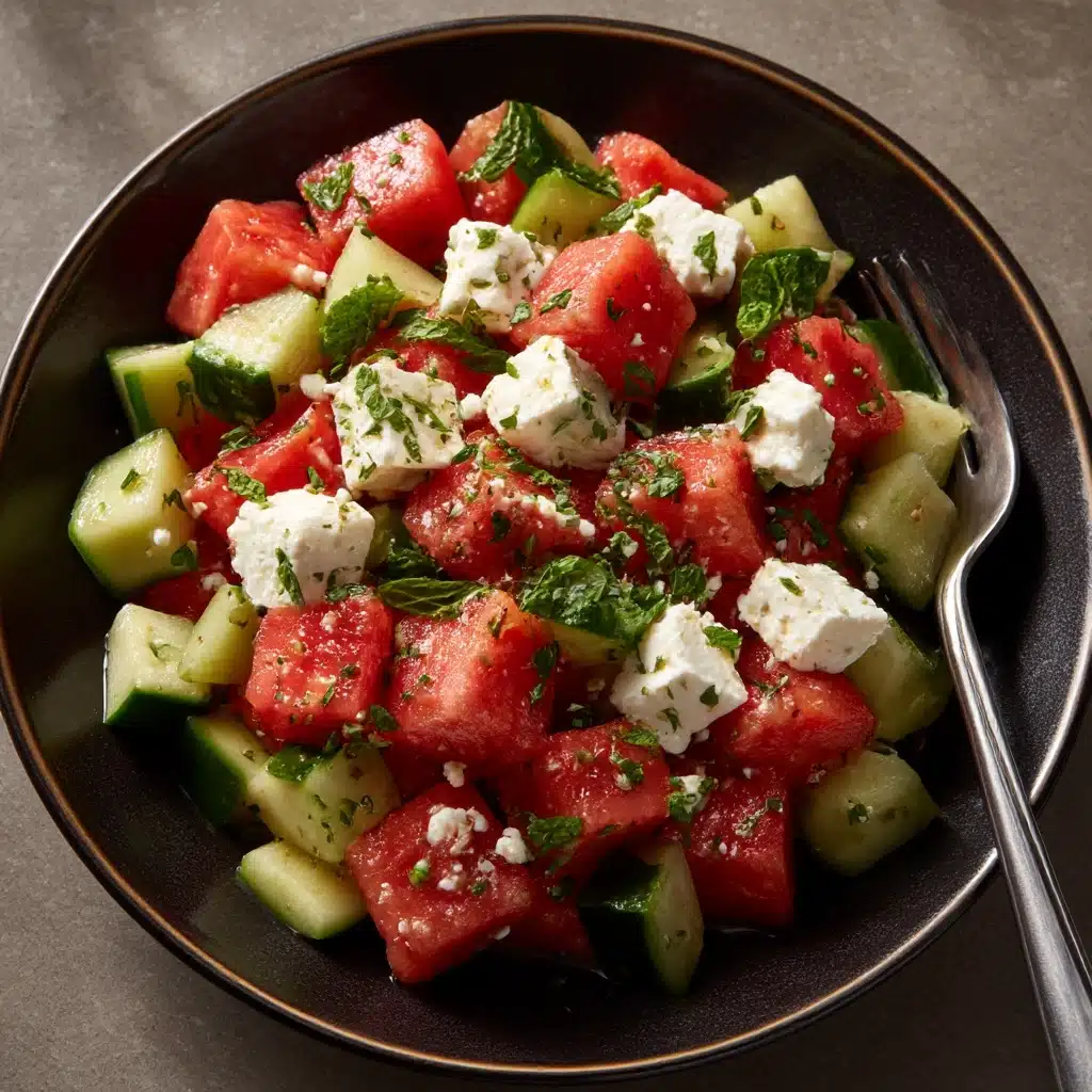 Watermelon Salad with Feta and Cucumber Recipe - Recipe Image