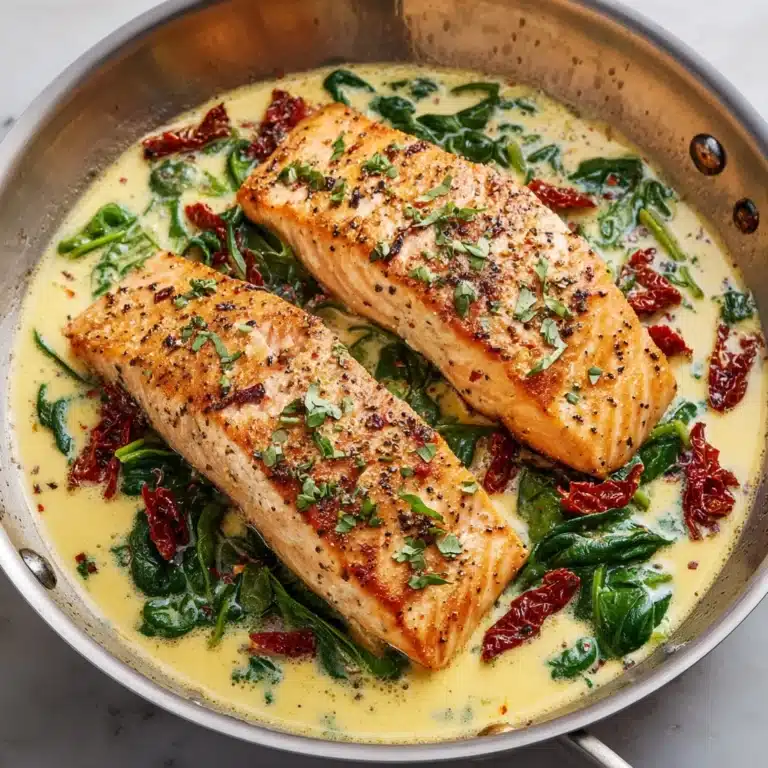 Creamy Garlic Butter Tuscan Salmon Recipe