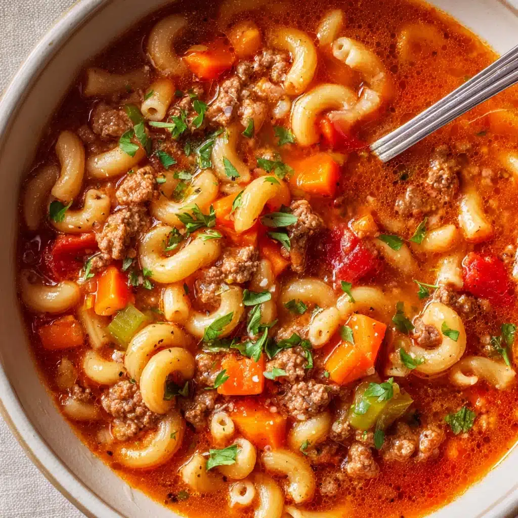 Beef and Macaroni Soup Recipe - Recipe Image