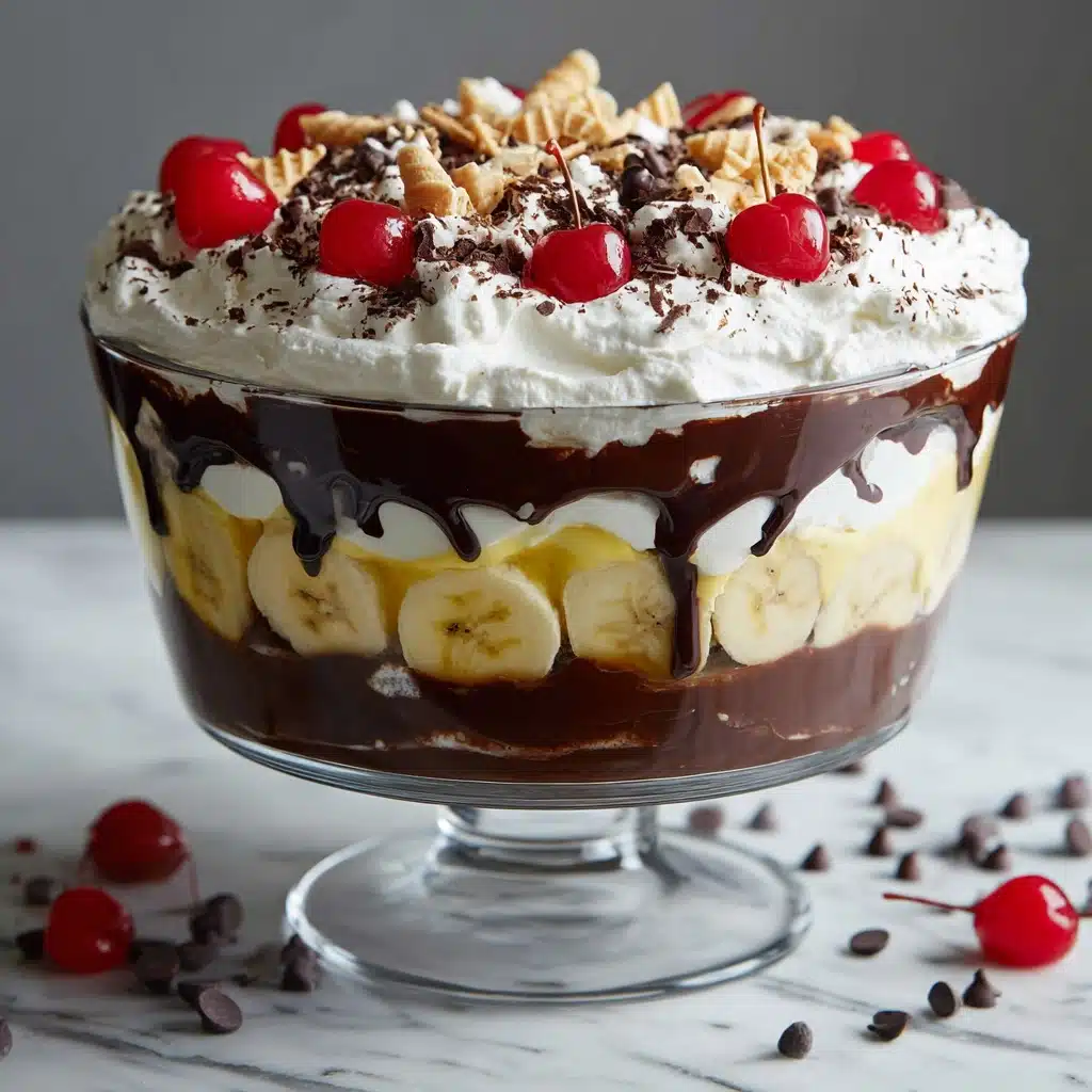 No-Bake Chocolate Banana Split Trifle Recipe - Recipe Image