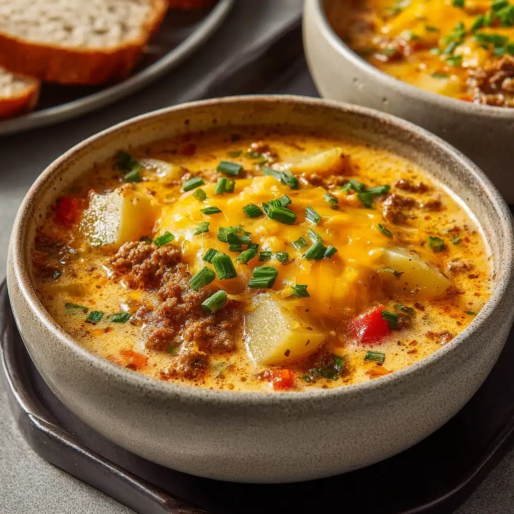 Slow Cooker Cheesy Burger-Flavored Soup Recipe