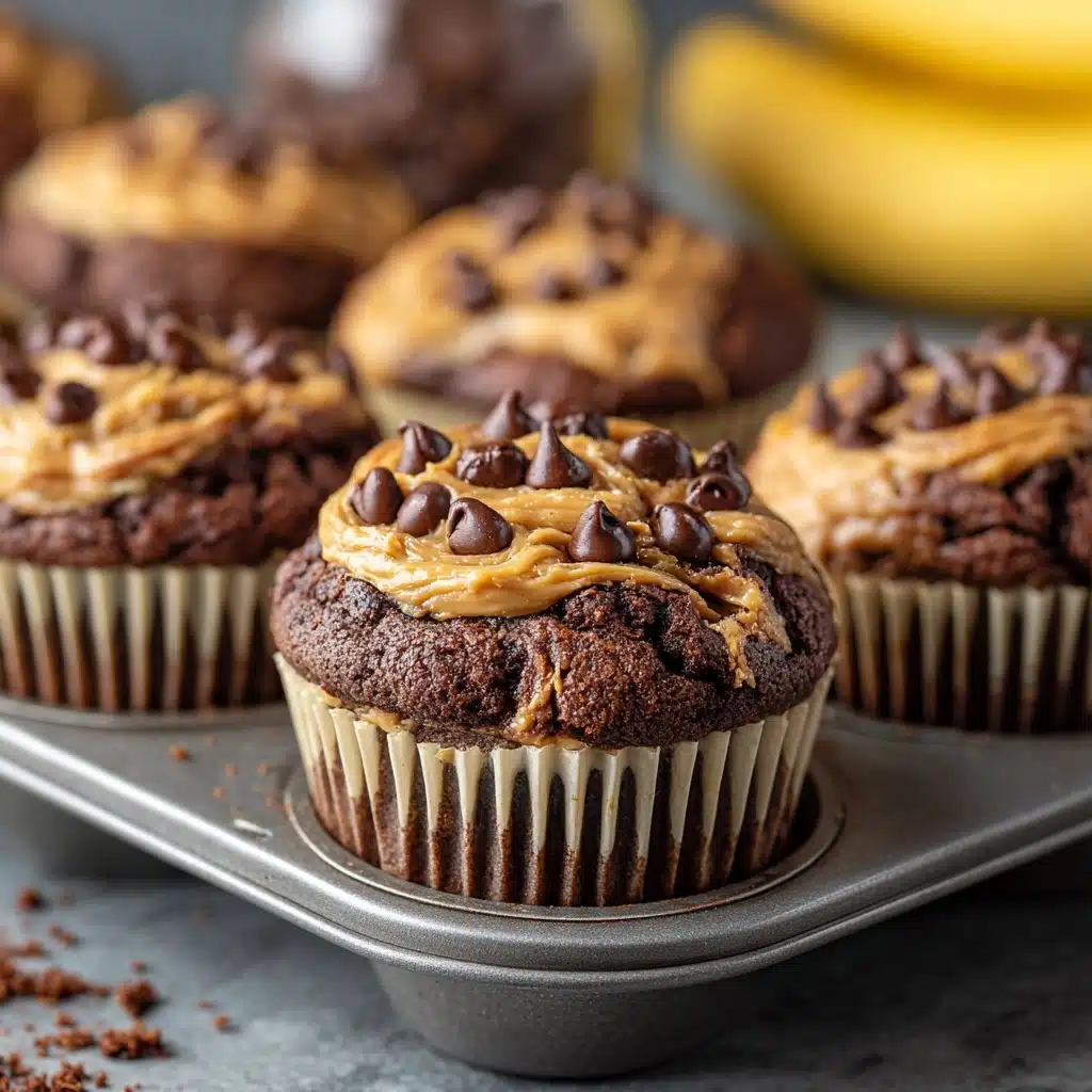 Chocolate Peanut Butter Banana Muffins Recipe