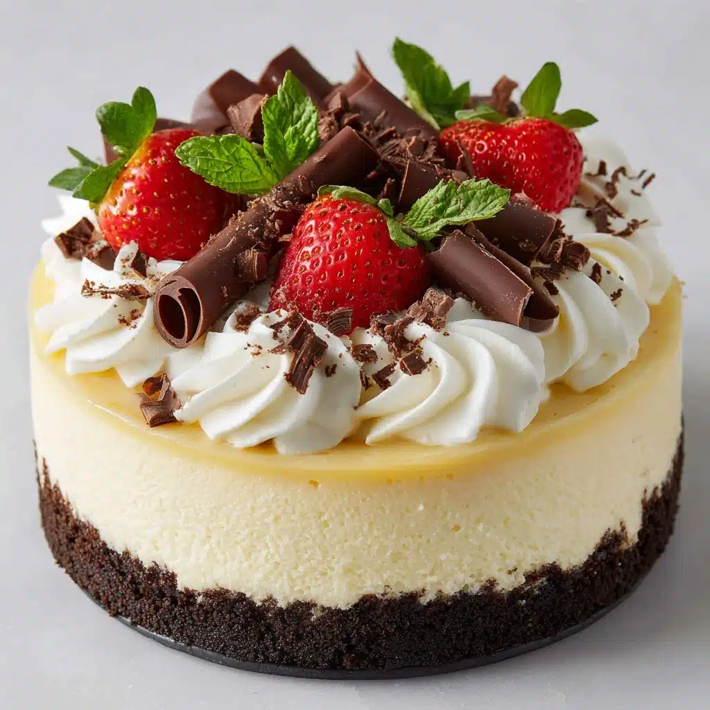 Vanilla Cheesecake with Chocolate Crust Recipe - Recipe Image