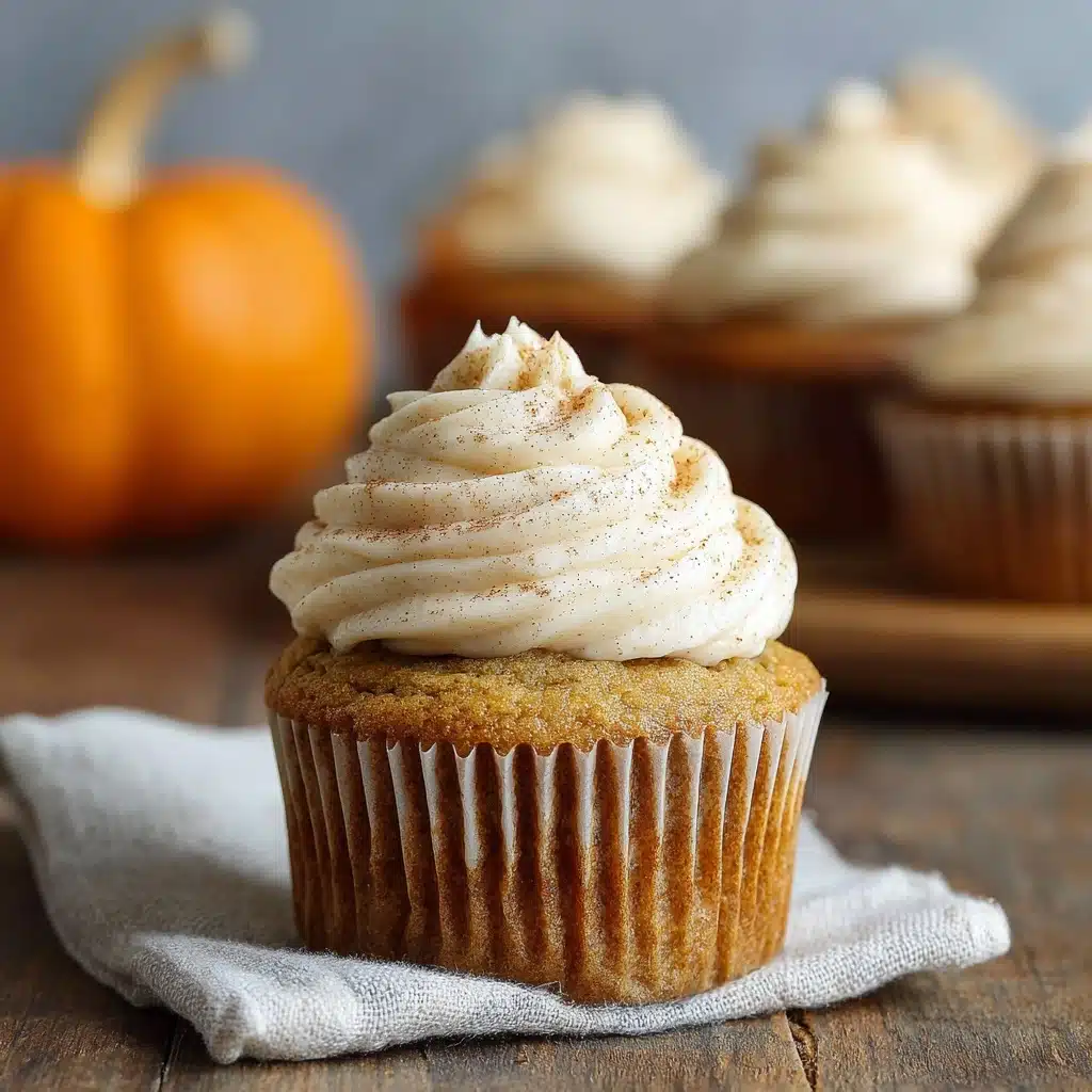 Pumpkin Cupcakes with Cinnamon Cream Cheese Frosting Recipe - Recipe Image