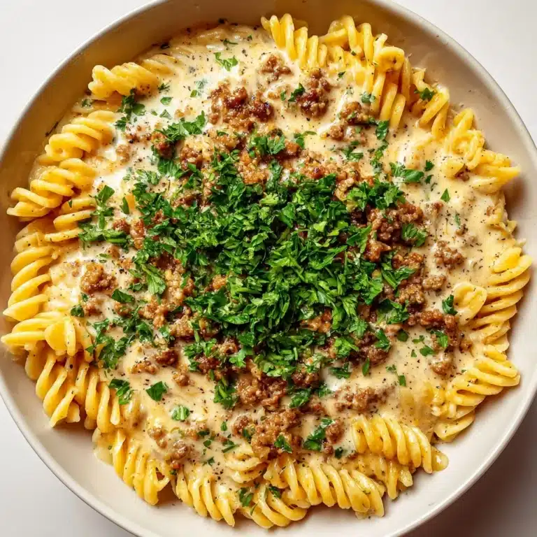 Beef and Rotini in Garlic Parmesan Sauce Recipe