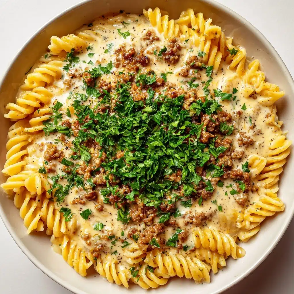 Beef and Rotini in Garlic Parmesan Sauce Recipe