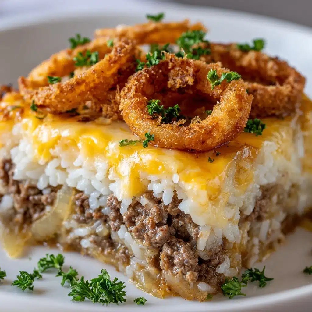 French Onion Ground Beef and Rice Casserole Recipe