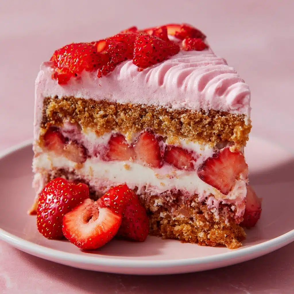 Strawberry Honeybun Cake with Strawberry Cream Icing Recipe