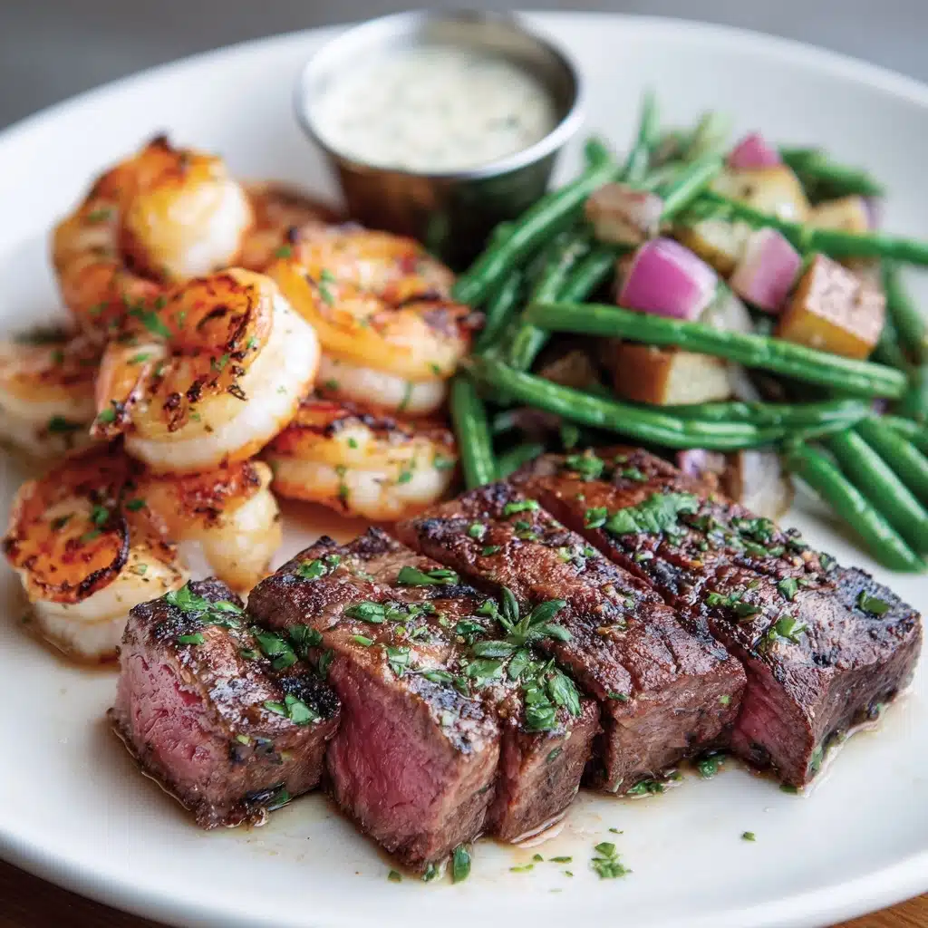 Garlic Butter Ribeye Steak and Shrimp Recipe - Recipe Image