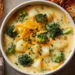 Crockpot Potato Broccoli Cheddar Soup Recipe