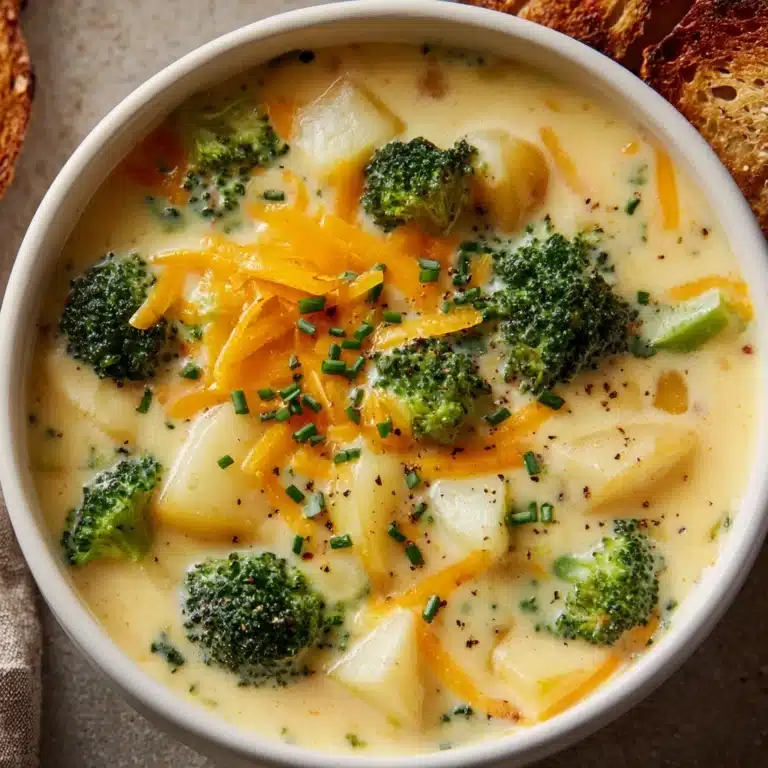 Crockpot Potato Broccoli Cheddar Soup Recipe