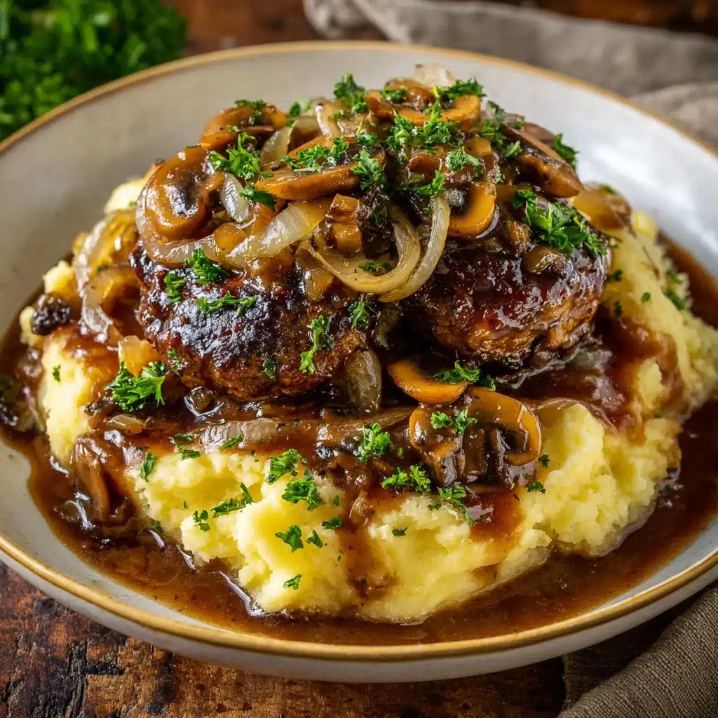 Bobby Flay Salisbury Steak with Mushroom Gravy Recipe - Recipe Image