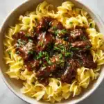 Crockpot Beef Tips & Noodles Recipe