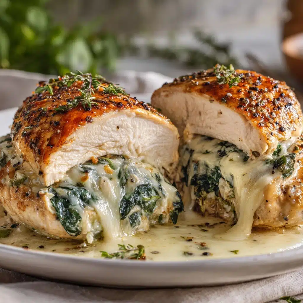 Cheesy Spinach Stuffed Chicken Breasts Recipe