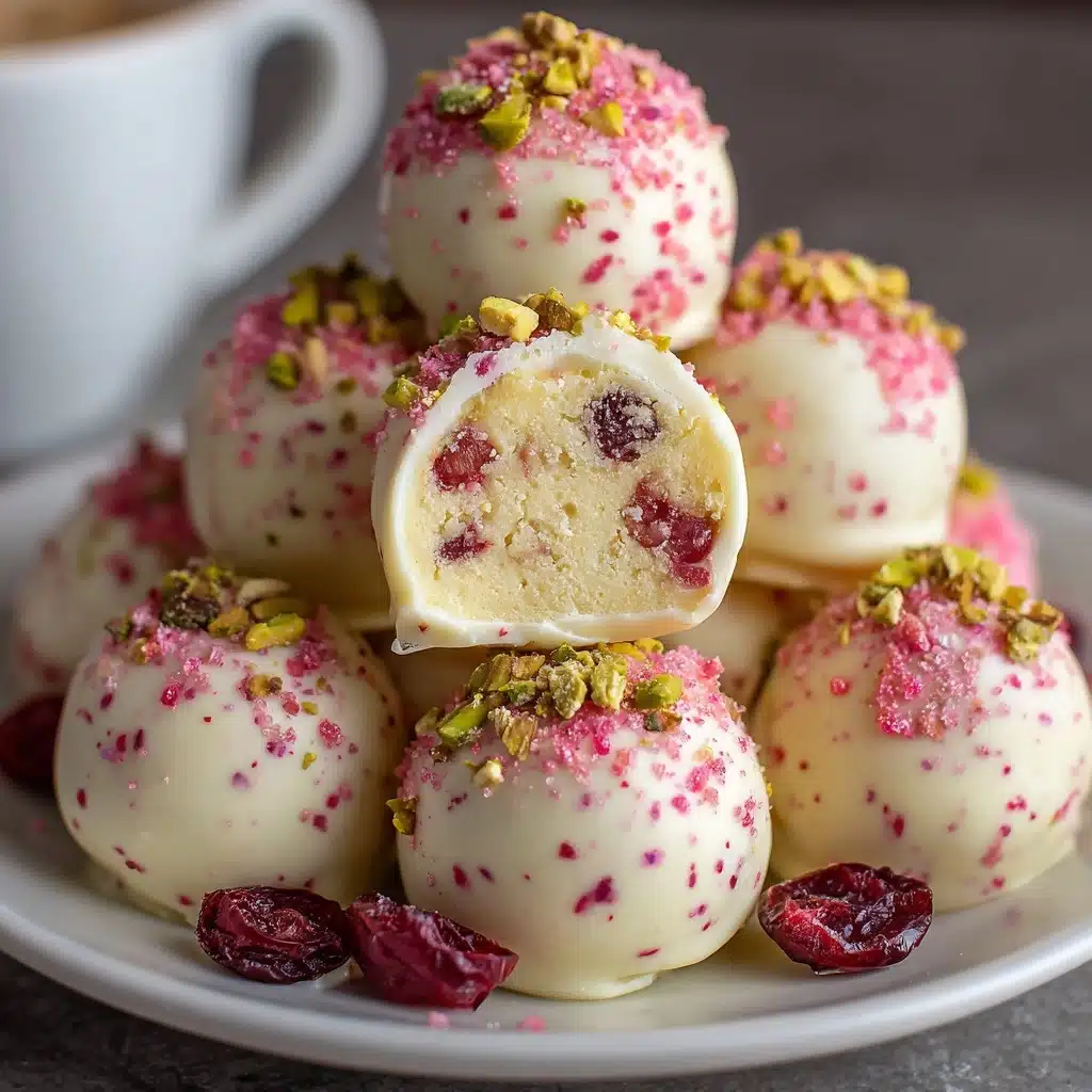 Cranberry Pistachio White Chocolate Truffles Recipe - Recipe Image
