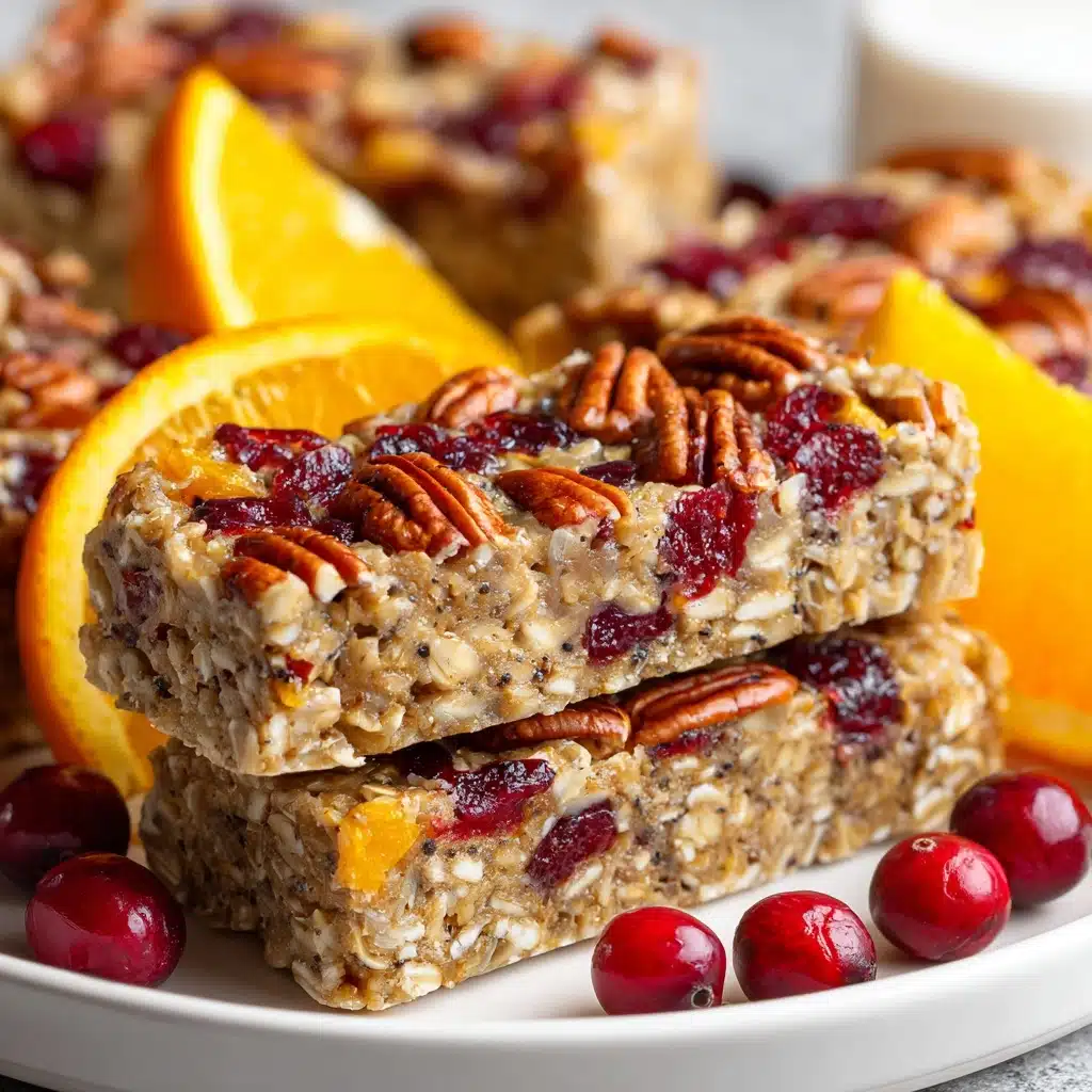 Cranberry, Orange & Pecan Oatmeal Bars Recipe - Recipe Image