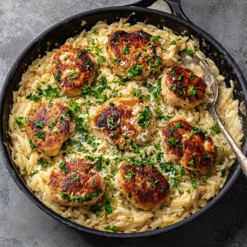 One-Pan Creamy Parmesan Chicken & Rice Recipe - Recipe Image