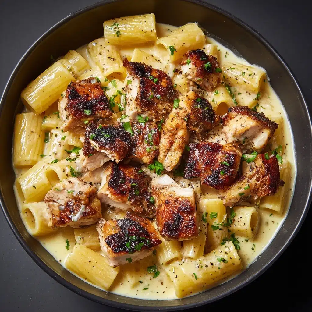Creamy Garlic Butter Chicken and Rigatoni in Parmesan Sauce Recipe