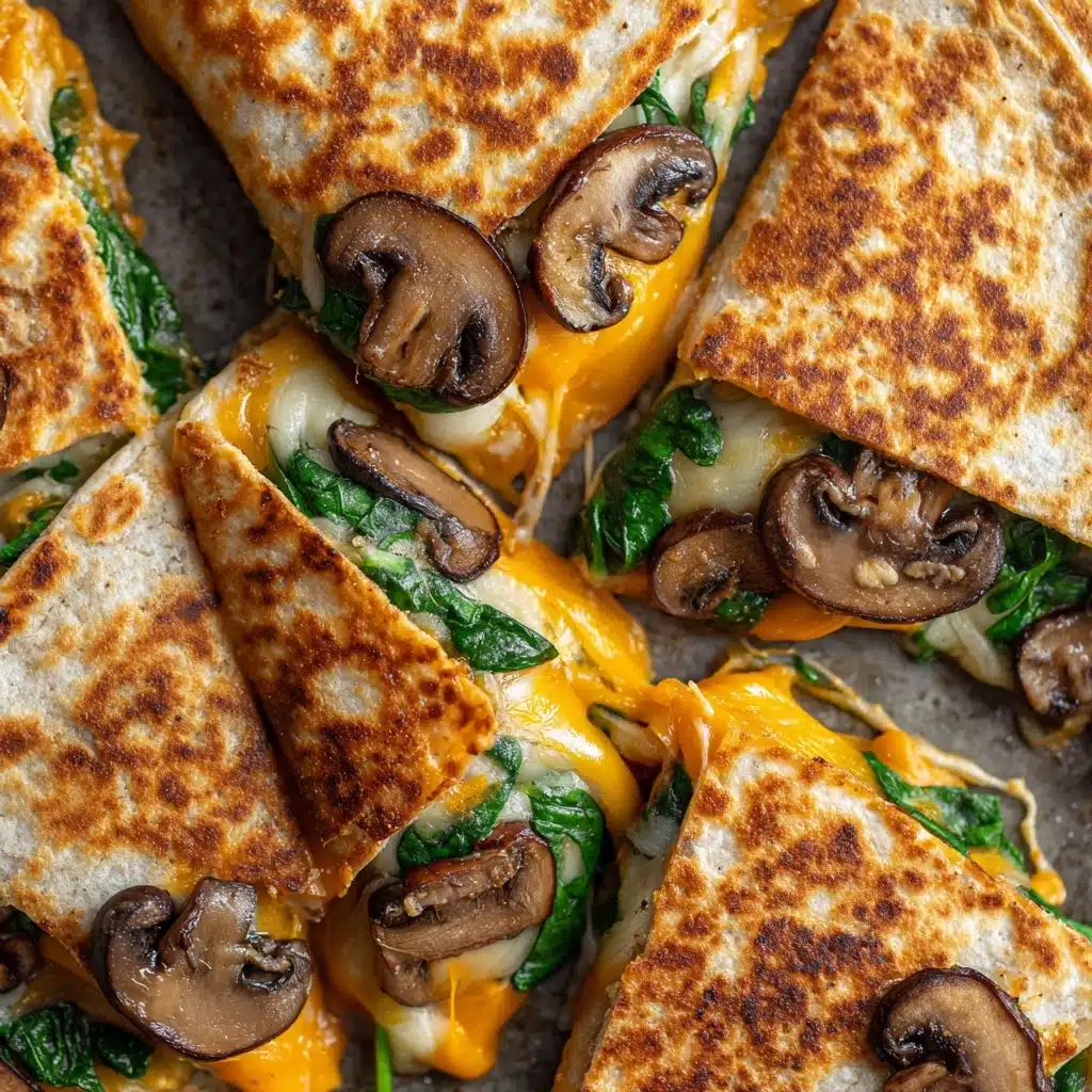Baked Spinach Mushroom Quesadillas Recipe - Recipe Image