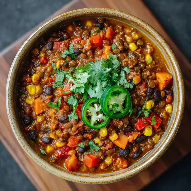Three-Bean Sweet Potato Chili Recipe