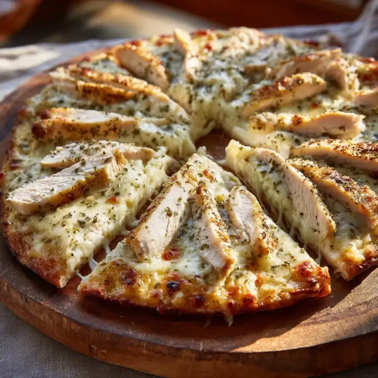 Roasted Garlic, Chicken & Herb White Pizza Recipe