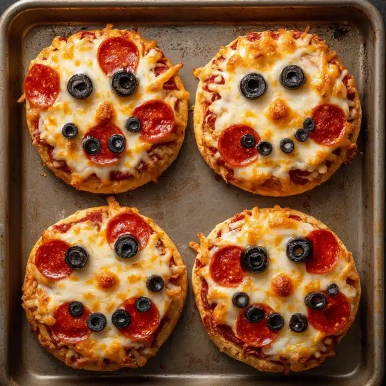 Easy Peasy Mini Halloween Pizzas Recipe