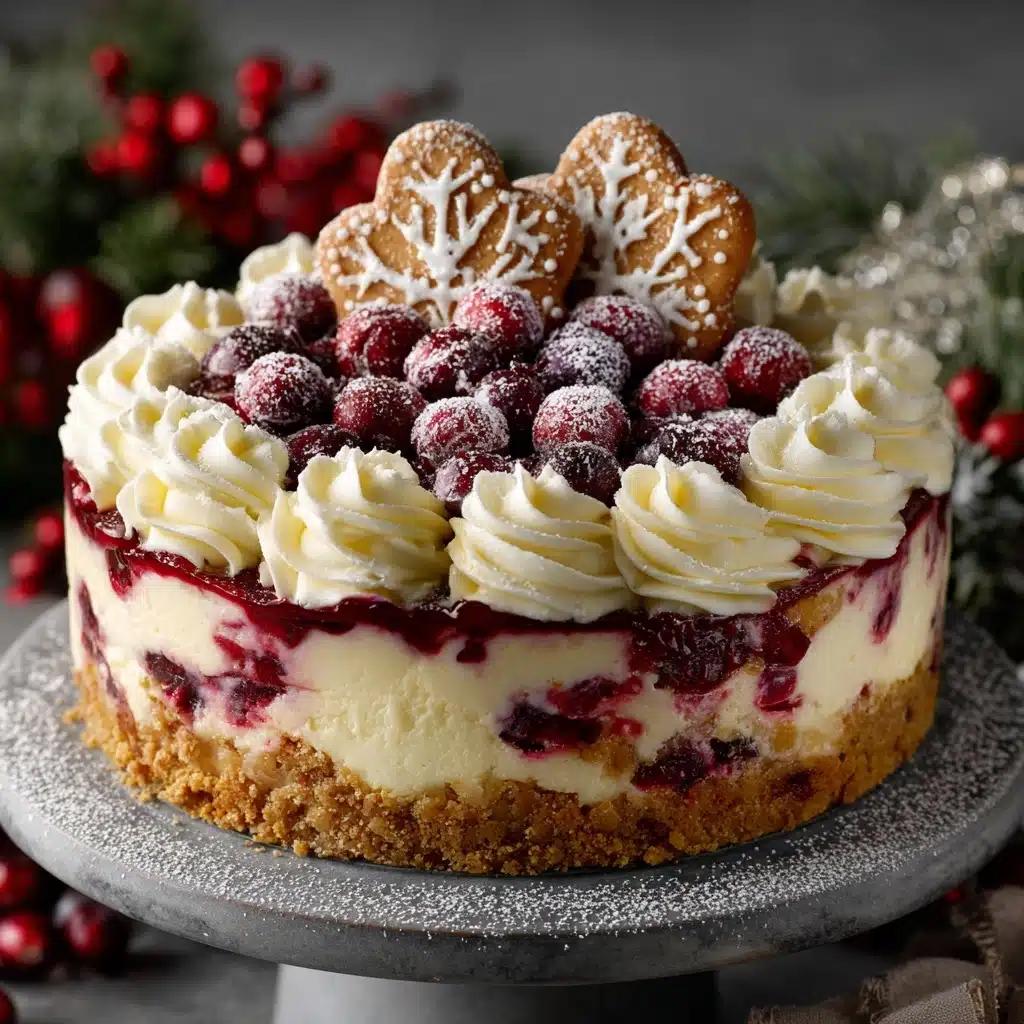 Cranberry Jam White Chocolate Mousse Cheesecake Recipe - Recipe Image