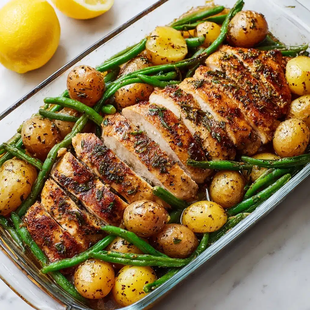 One-Pan Garlic Herb Chicken with Potatoes & Green Beans Recipe - Recipe Image