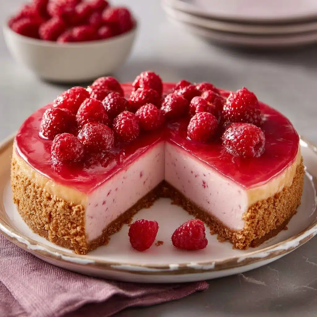 Easy Baked Raspberry Cheesecake Recipe - Recipe Image