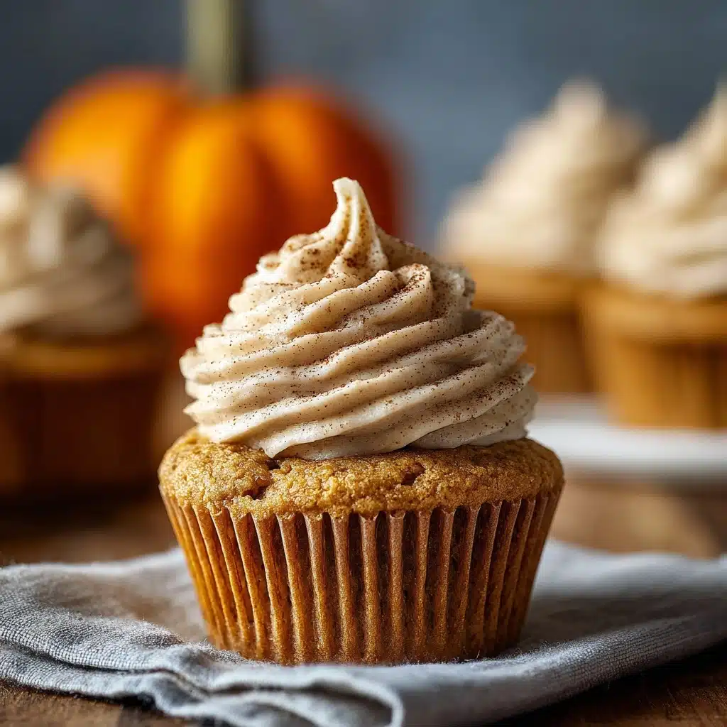 Pumpkin Cupcakes with Cinnamon Cream Cheese Frosting Recipe - Recipe Image