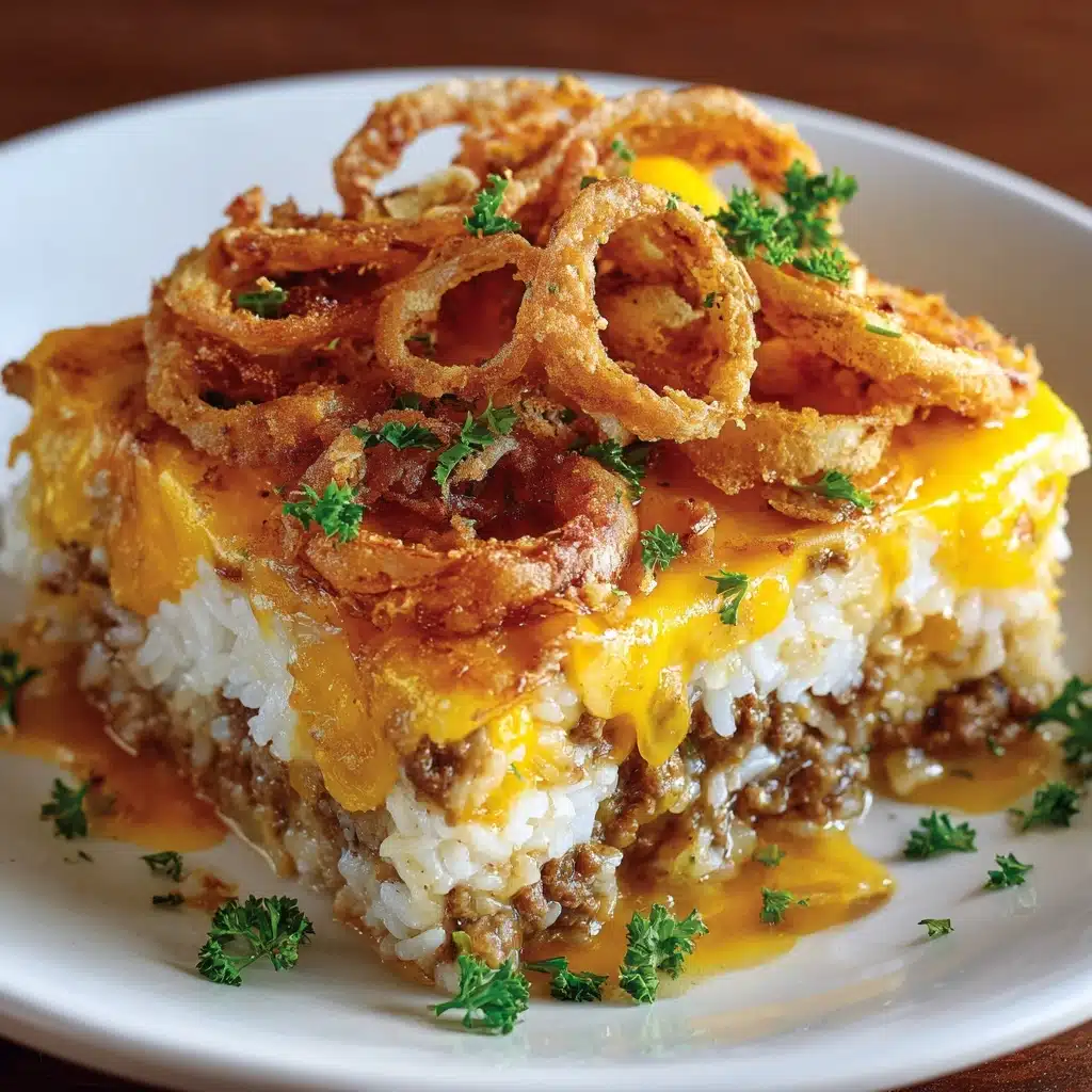 French Onion Ground Beef and Rice Casserole Recipe - Recipe Image