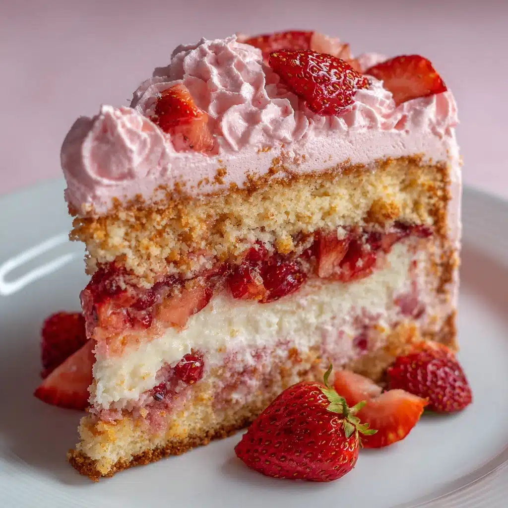 Strawberry Honeybun Cake with Strawberry Cream Icing Recipe - Recipe Image