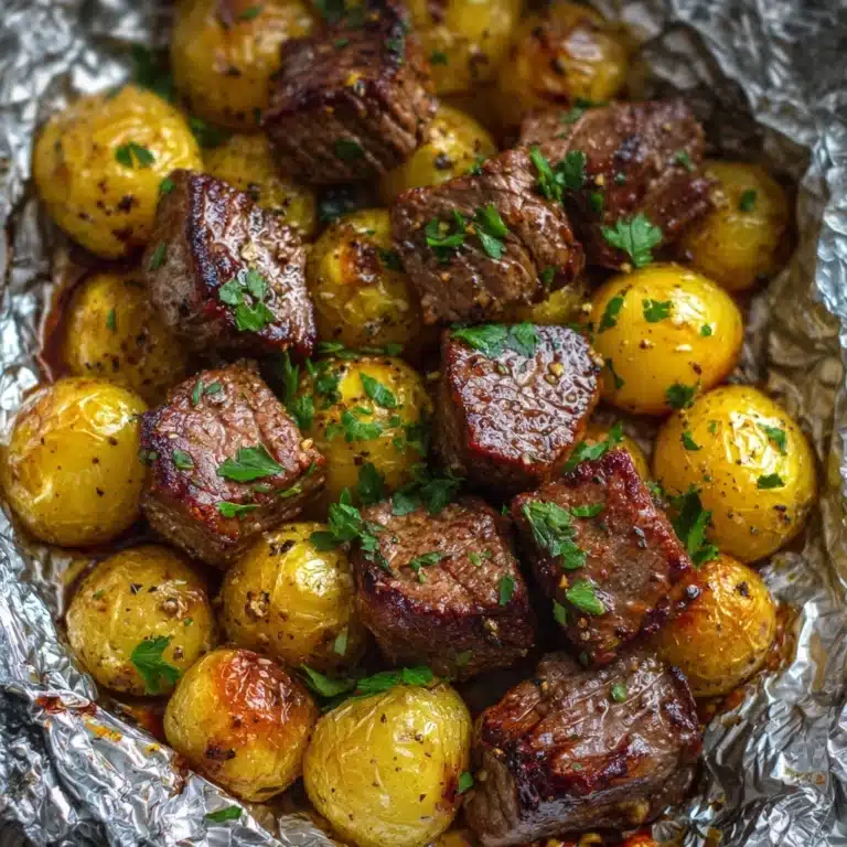 Garlic Steak and Potato Foil Packs Recipe