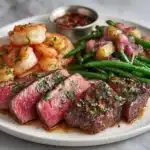 Garlic Butter Ribeye Steak and Shrimp Recipe