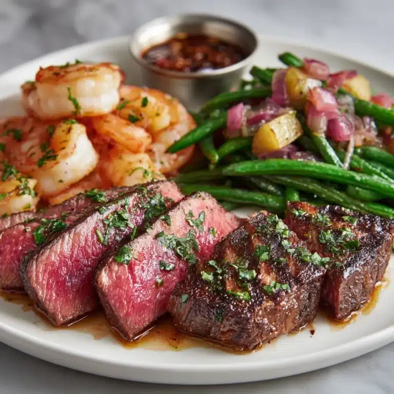 Garlic Butter Ribeye Steak and Shrimp Recipe