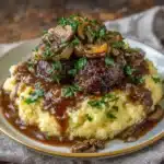 Bobby Flay Salisbury Steak with Mushroom Gravy Recipe