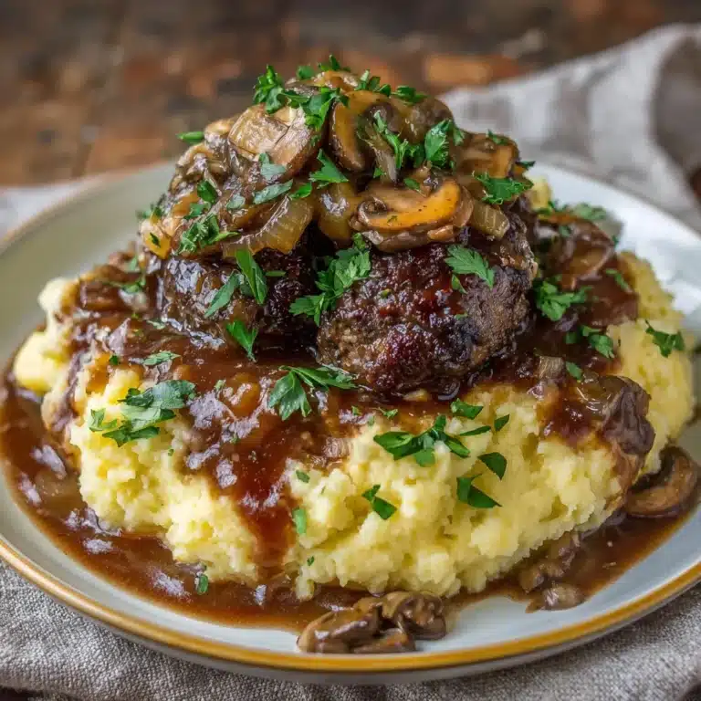 Bobby Flay Salisbury Steak with Mushroom Gravy Recipe