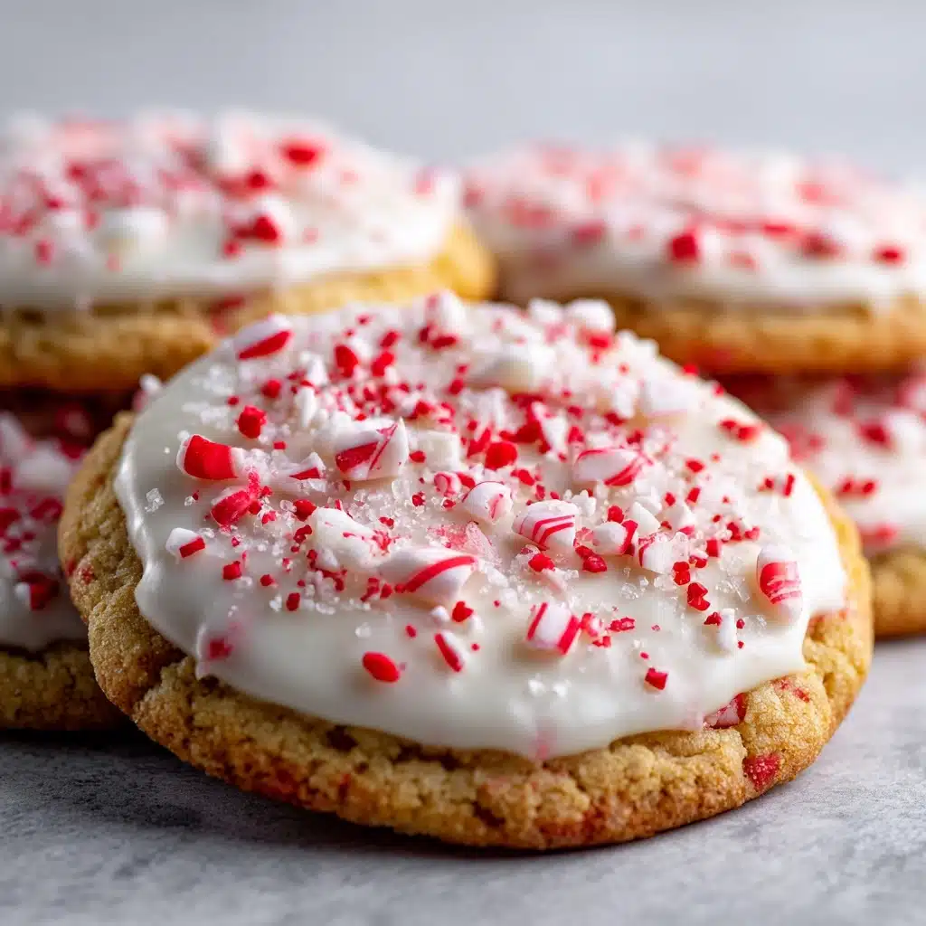 White Chocolate Dipped Peppermint Sugar Cookies Recipe - Recipe Image