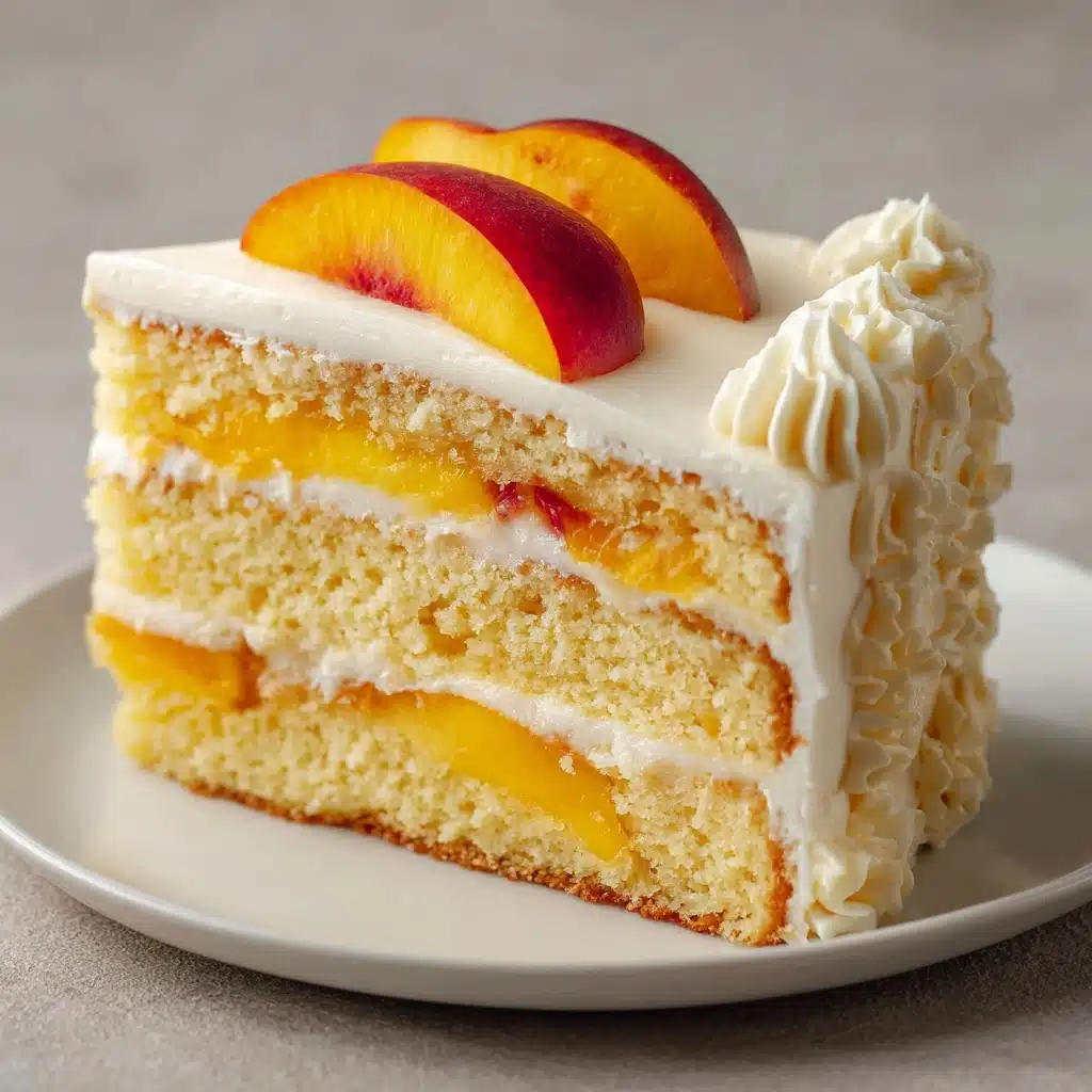 Peach Cake with Brown Sugar Frosting Recipe - Recipe Image