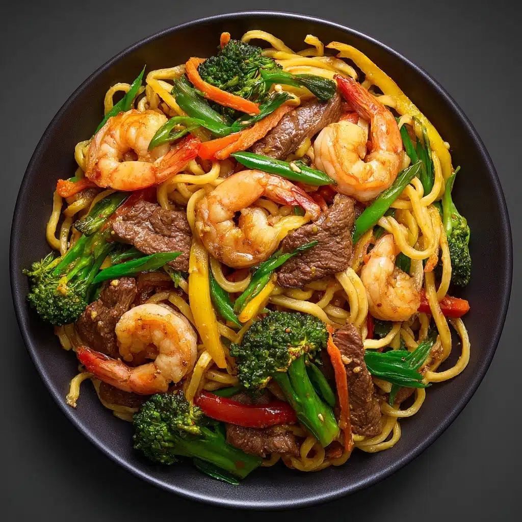 Steak & Shrimp Stir-Fried Noodles Recipe - Recipe Image