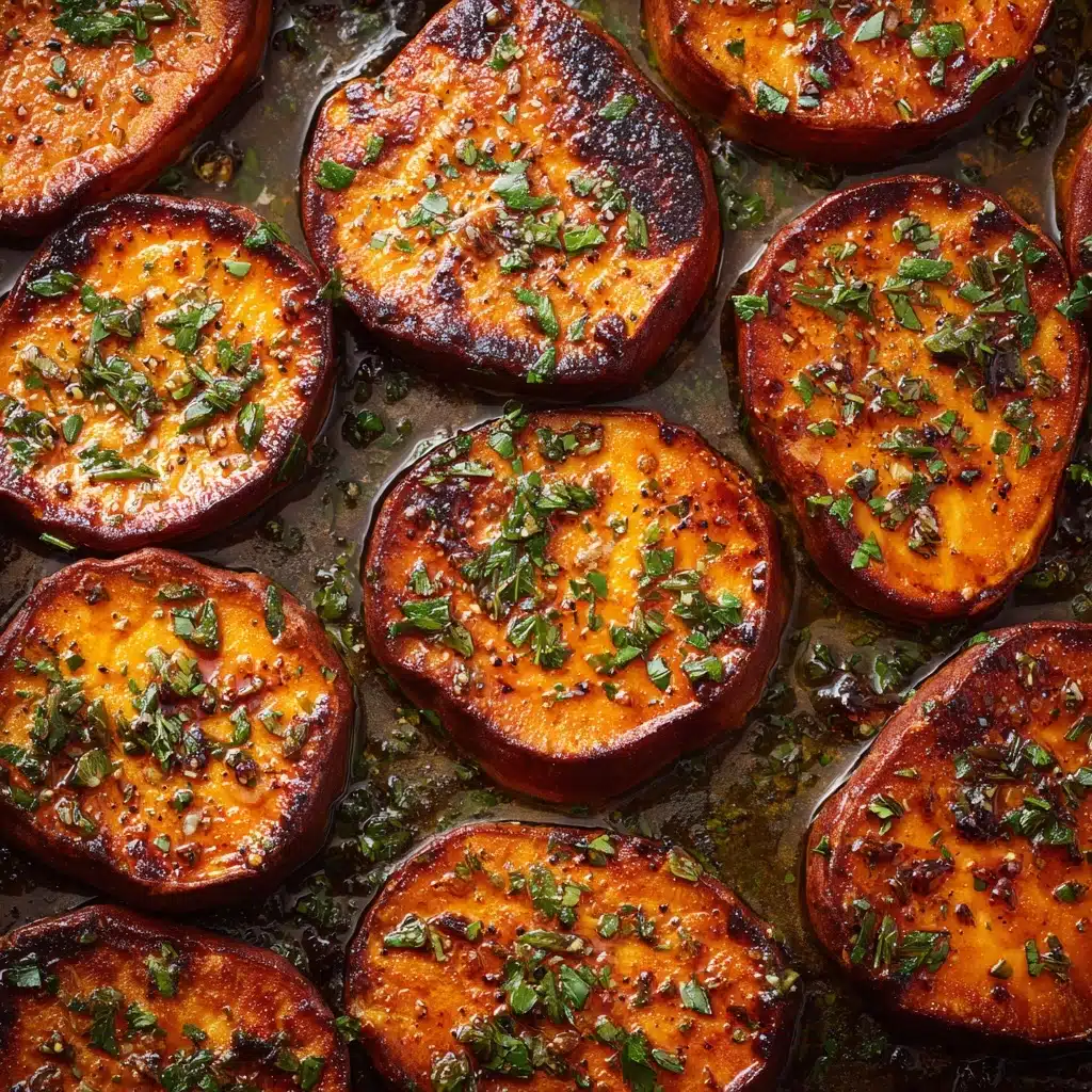 Garlic Butter Roasted Sweet Potatoes Recipe - Recipe Image