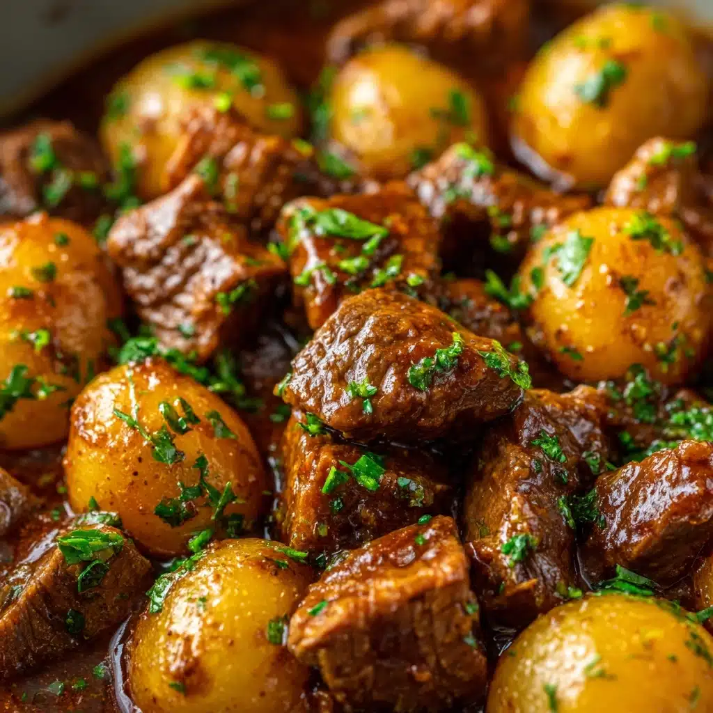Slow Cooker Garlic Butter Beef Bites & Potatoes Recipe - Recipe Image