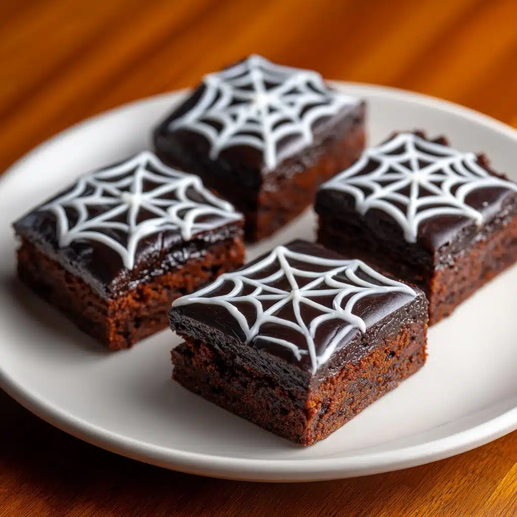 Spider Web Halloween Brownies Recipe - Recipe Image