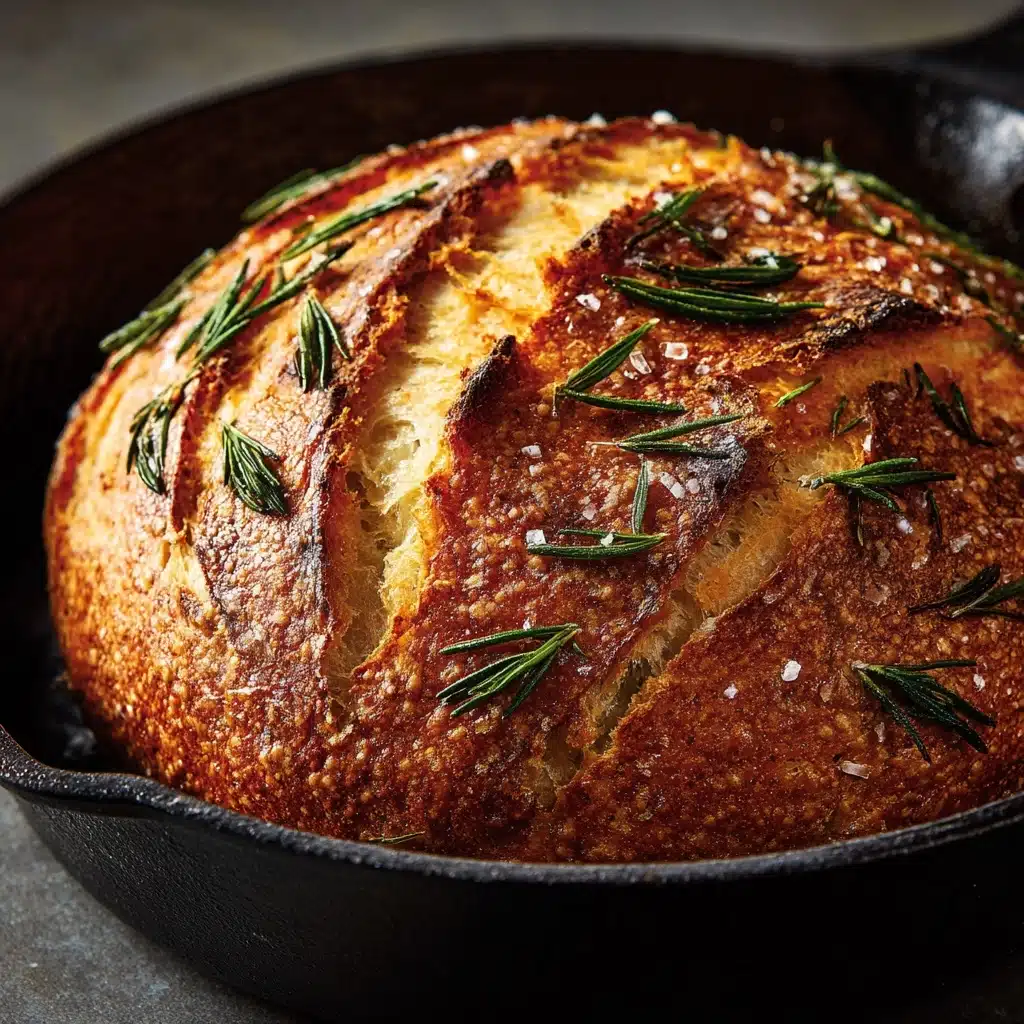 Rustic No-Knead Rosemary Garlic Bread Recipe