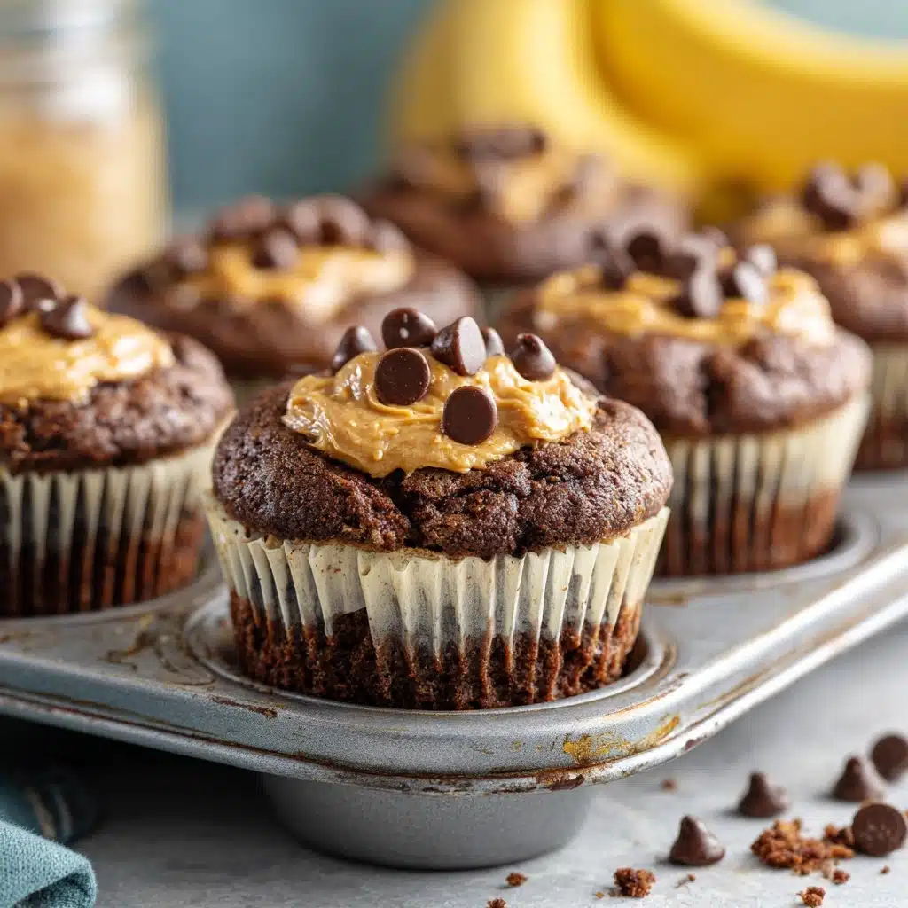 Chocolate Peanut Butter Banana Muffins Recipe - Recipe Image