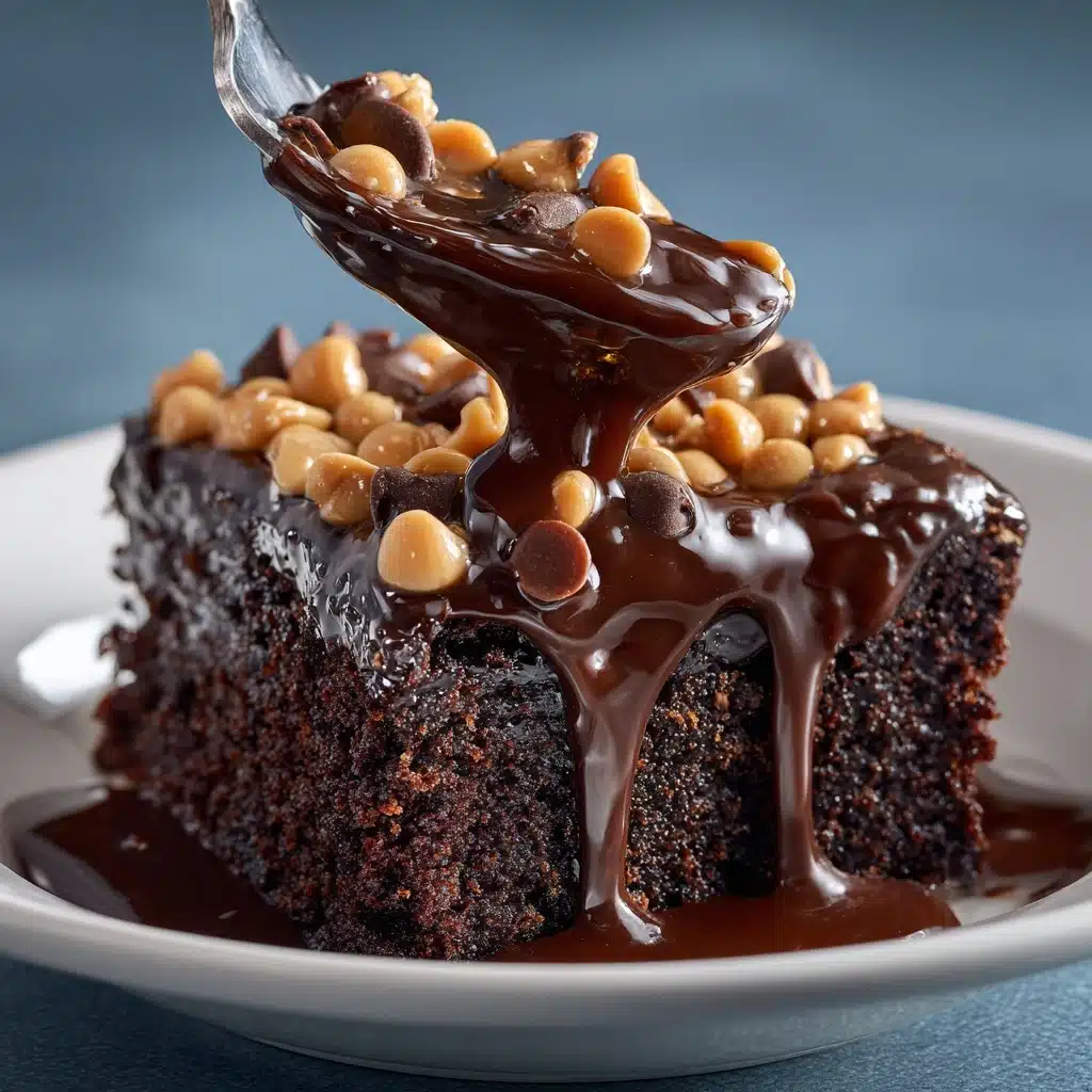 Slow Cooker Double Chocolate Peanut Butter Pudding Cake Recipe - Recipe Image