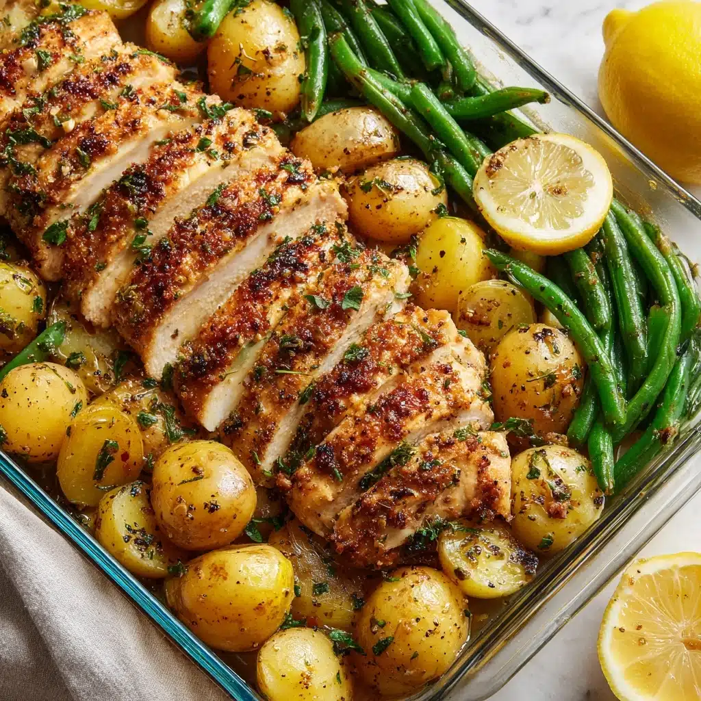 One-Pan Garlic Herb Chicken with Potatoes & Green Beans Recipe