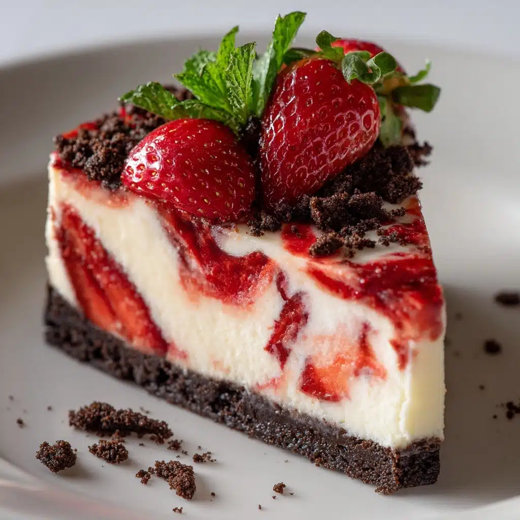 Chocolate Strawberry Swirl Cheesecake Recipe
