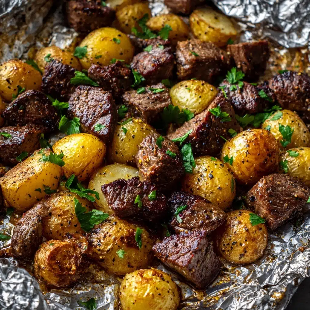 Garlic Steak and Potato Foil Packs Recipe - Recipe Image