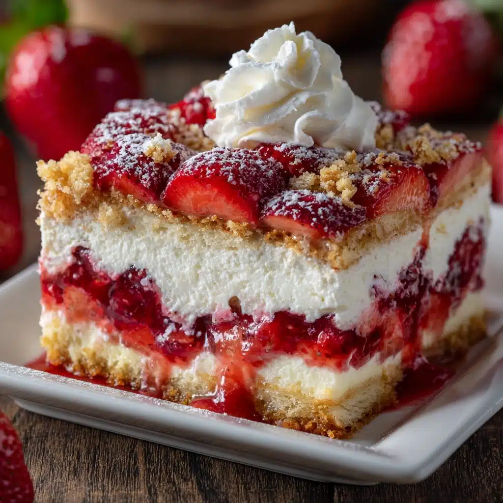 No-Fuss Strawberry Cheesecake Dump Cake Recipe - Recipe Image